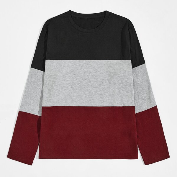 

Men Colorblock Long Sleeve Tee, Multicolor