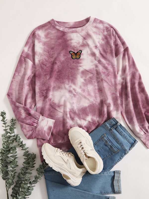 tie dye butterfly sweatshirt