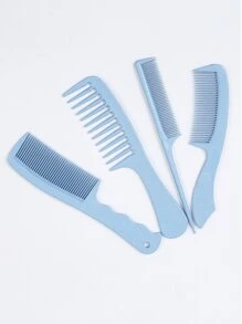 4pcs Styling Comb Set/Kit, Hair Brush/Hair Comb Fine Teeth Wide Tooth Hair Brush For All Hair Types, Hair Brush, Comb, Hair Tools, Hair Products And Accessories For Barber Salon Beauty Travel Essentials, Back To School, Travel Holiday Essentials, Hair Accessories For Women, Brush, Hair Brushes, Hair Brush, Detangling Brush, Ball Brush, Mini Hair Brush, Hair Brush Set, Wooden Comb, Hair Brush, Mini Hair Brush, Detangling Brush, Hair Brushes, Curly Hair Brush, Hairdressing Equipment - Blue - View 2