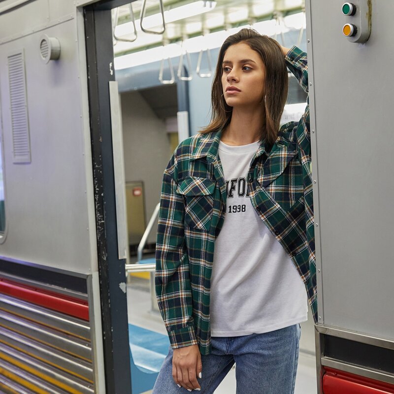 

Pocket Front Plaid Shirt, Multicolor