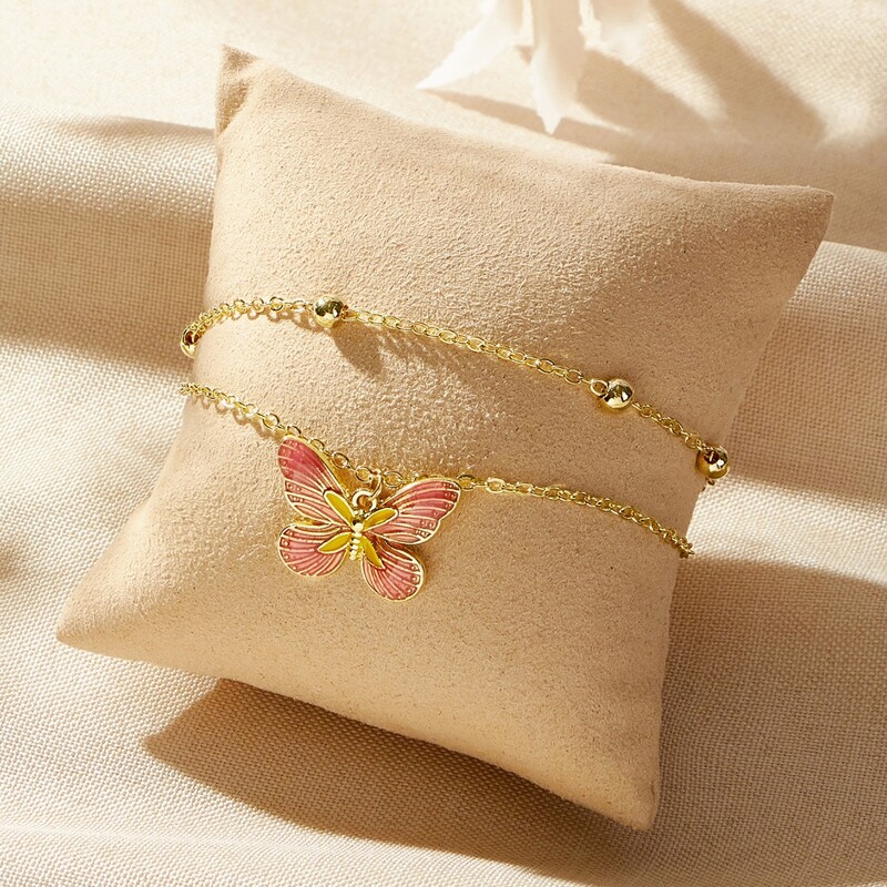 

Butterfly Design Chain Bracelet, Gold