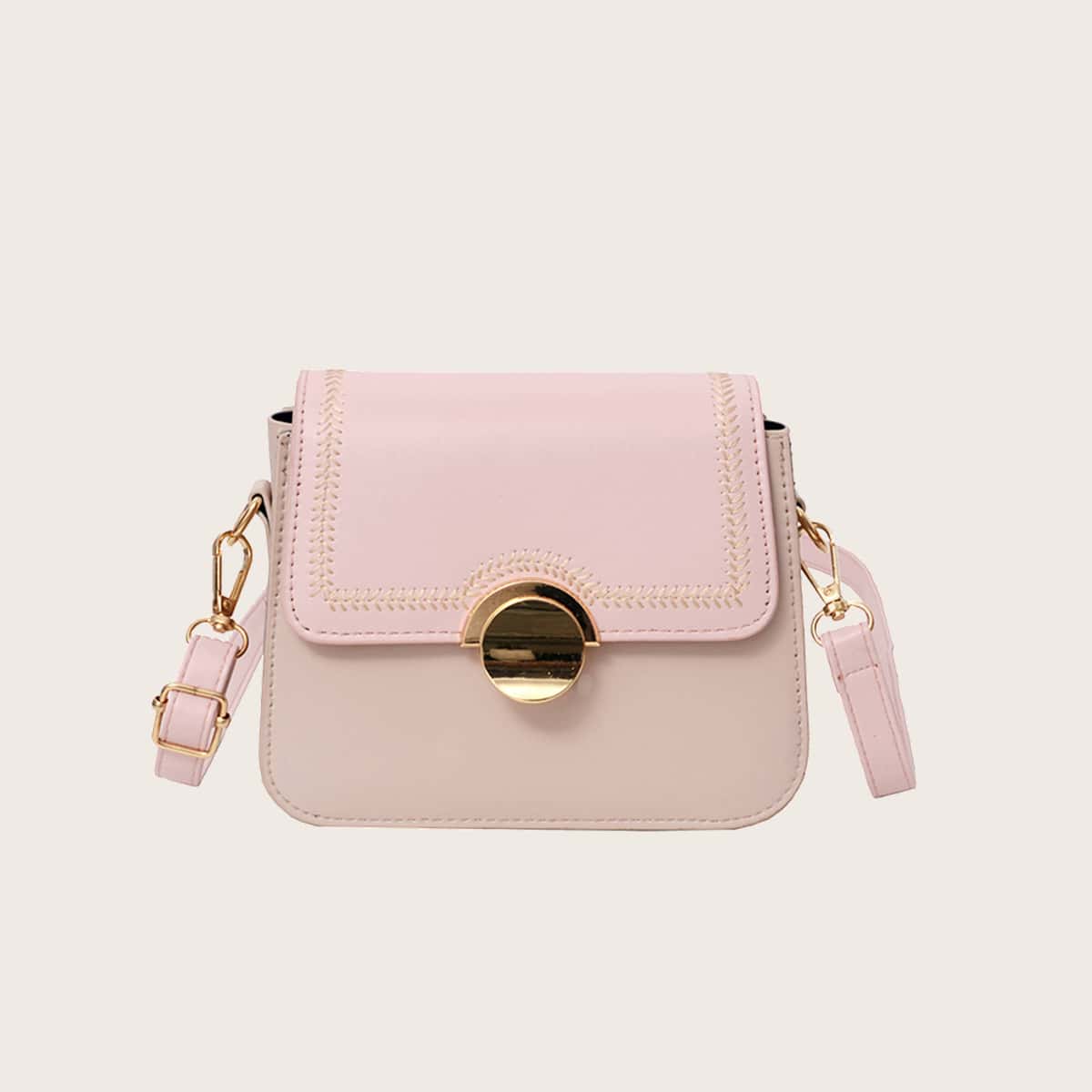

Stitch Trim Crossbody Bag, Pink