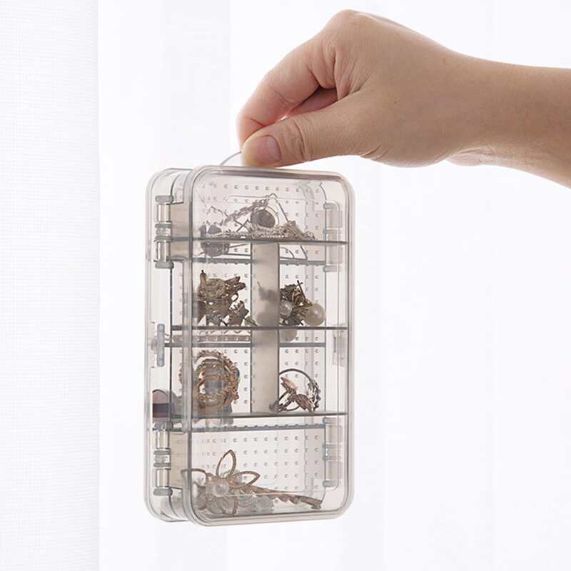 Double Layer Jewelry Storage Box, Light grey