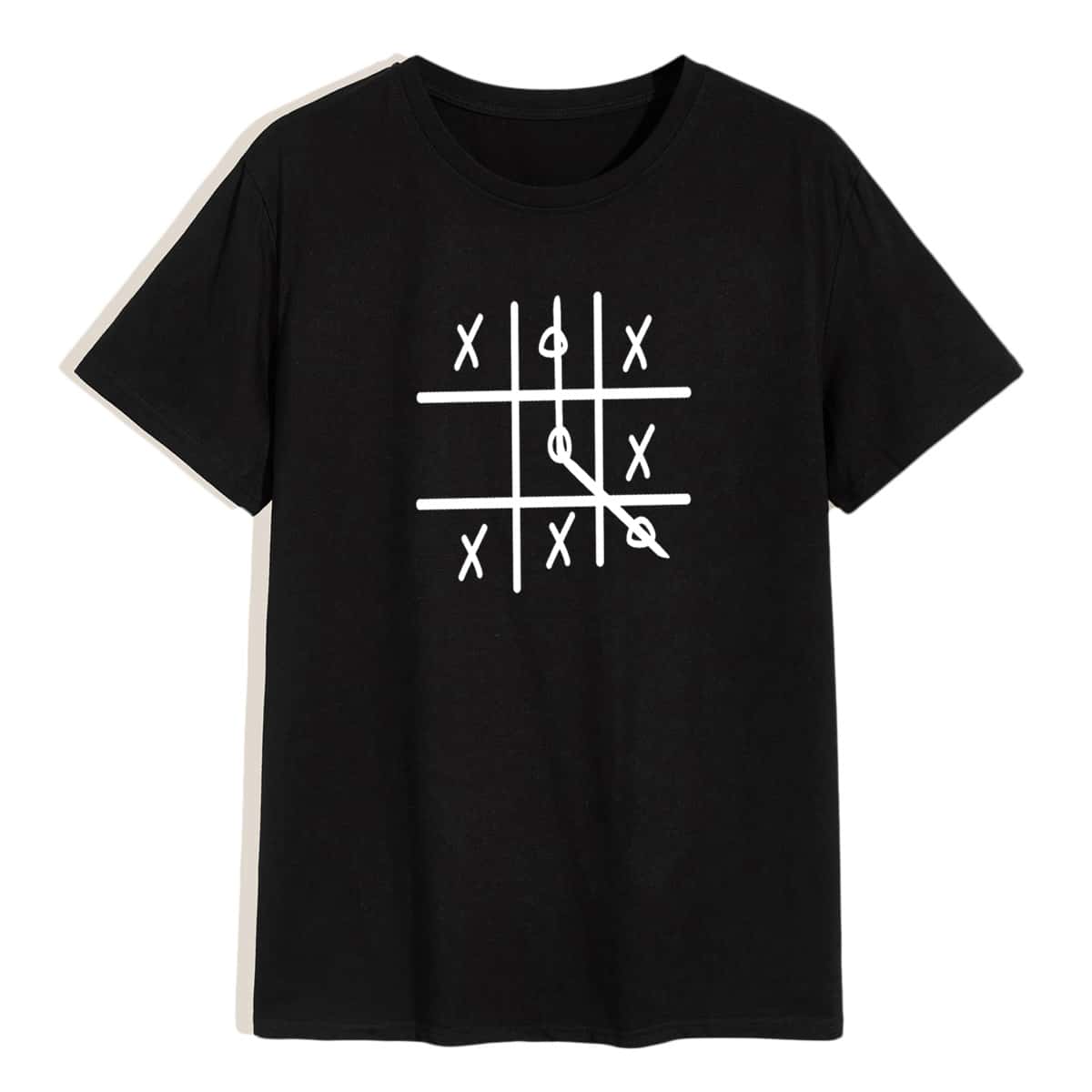 

Men Graphic Print Round Neck Tee, Black