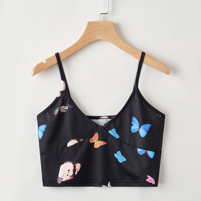 

Butterfly Print Cami, Black