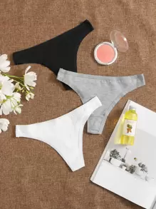 3packs Simple Sexy Thongs Panty Set