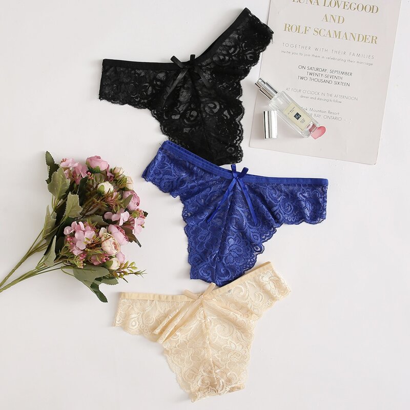 

3pack Scallop Floral Lace Panty Set, Multicolor