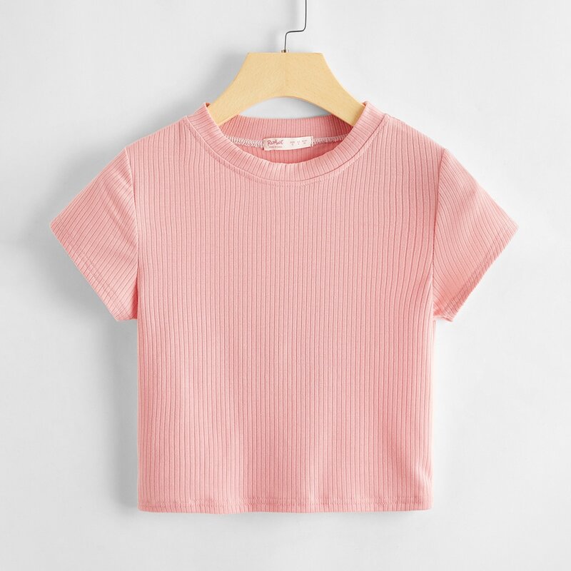 

Solid Crop Tee, Baby pink