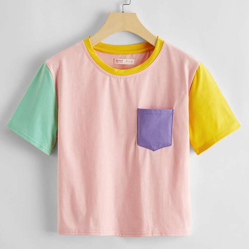 

Colorblock Pocket Tee, Multicolor
