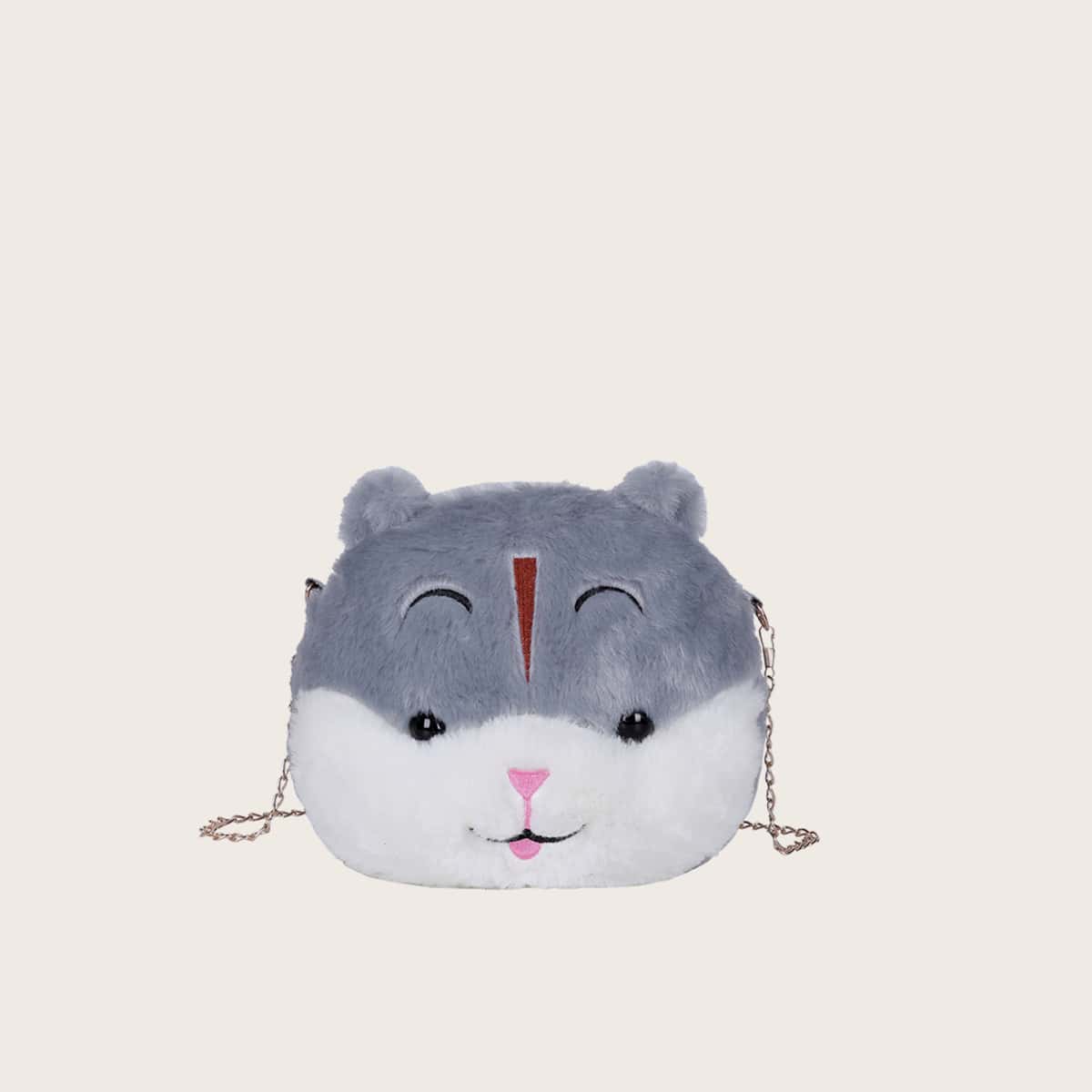 

Cartoon Design Fluffy Crossbody Bag, Grey