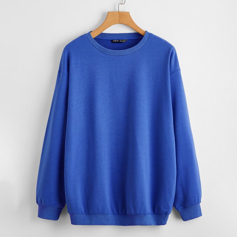 

Drop Shoulder Solid Sweatshirt, Royal blue