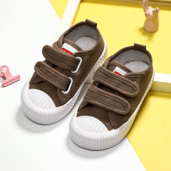 

Toddler Boys Velcro Strap Canvas Shoes, Brown