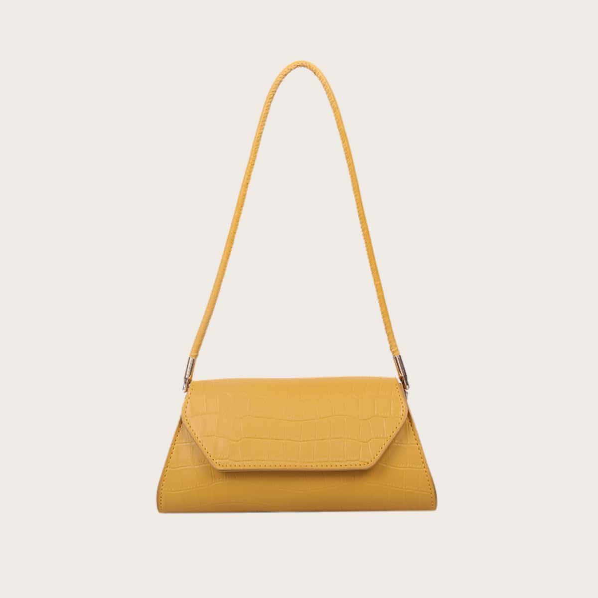 

Croc Embossed Shoulder Bag, Yellow