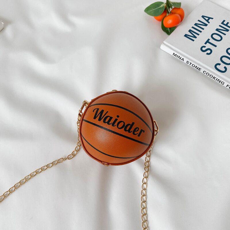 

Mini Basketball Chain Crossbody Bag, Brown