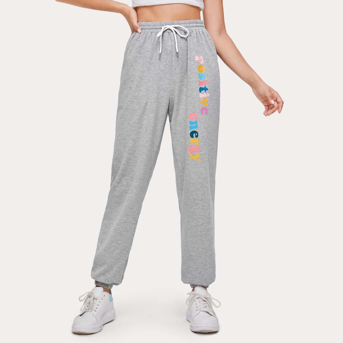 

Letter Graphic Sweatpants, Light grey
