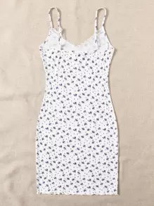 SHEIN MOD 蕾絲邊小碎花洋裝