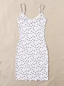 SHEIN MOD 蕾絲邊小碎花洋裝