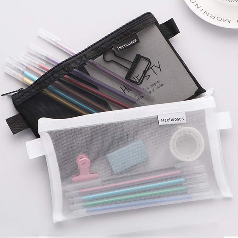 

1pc Random Sheer Mesh Pencil Case, Multicolor