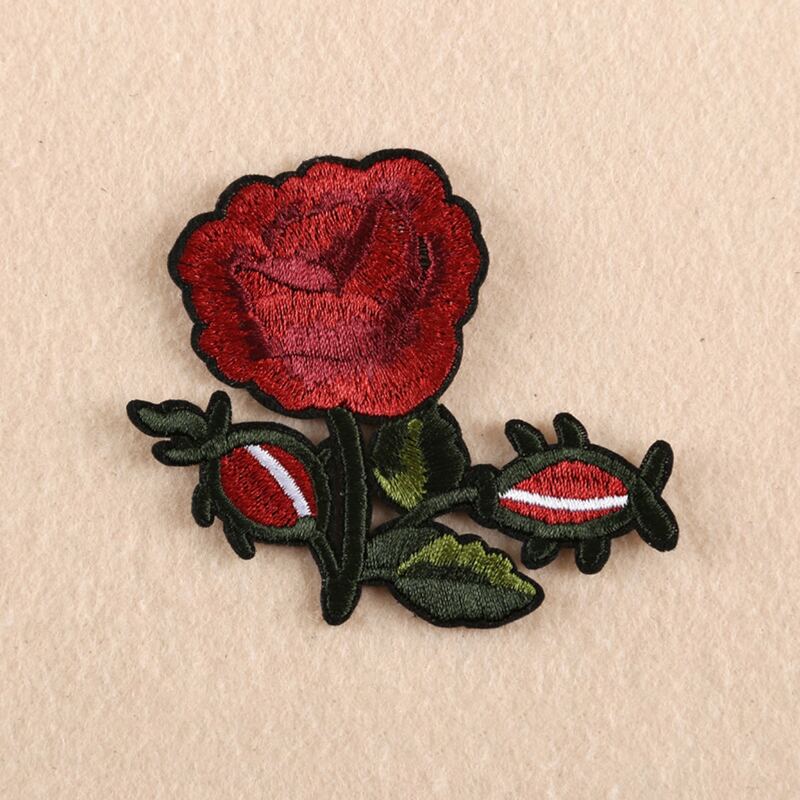 

1set Rose Embroidery Patch, Multicolor