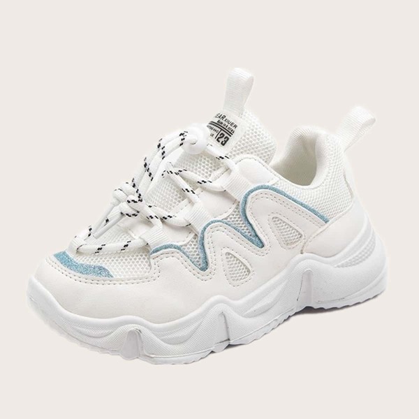 

Girls Lace-up Front Wide Fit Sneakers, White