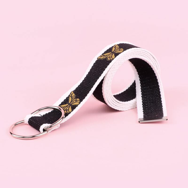 

Butterfly Patched Tape Belt, Multicolor