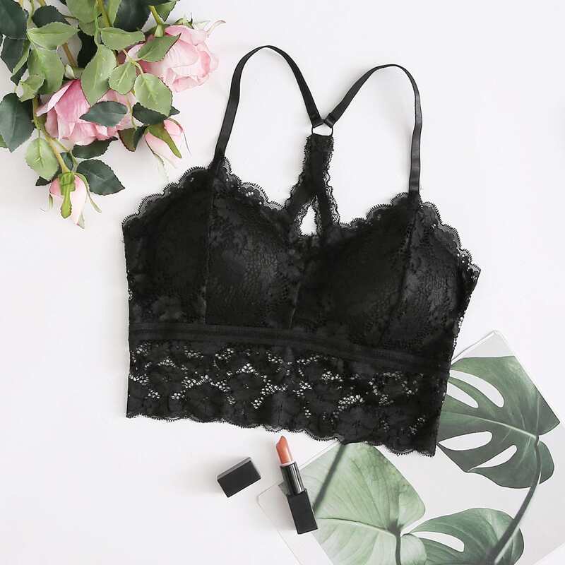 

Floral Lace Bralette, Black