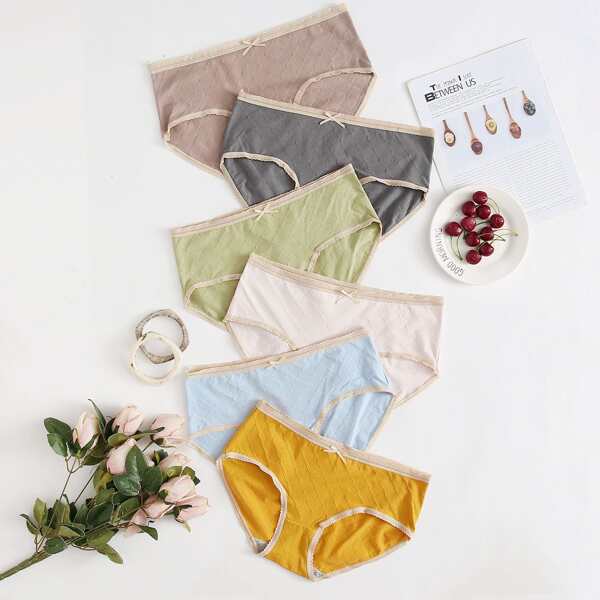 

6pack Lace Trim Panty Set, Multicolor