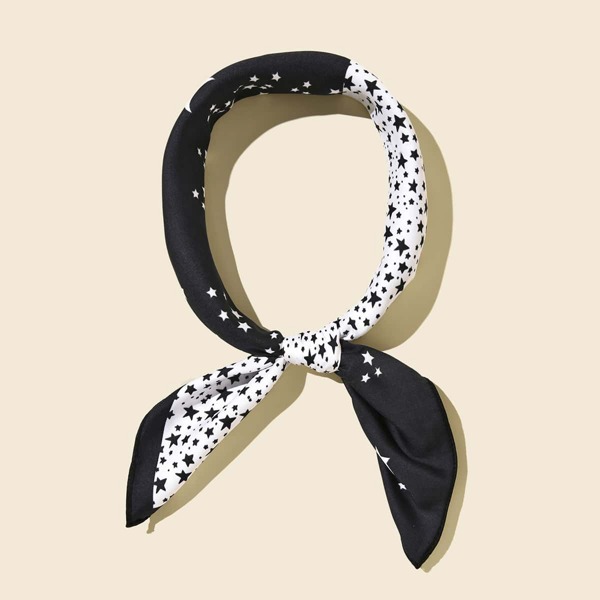 

Star Pattern Bandana, Black and white