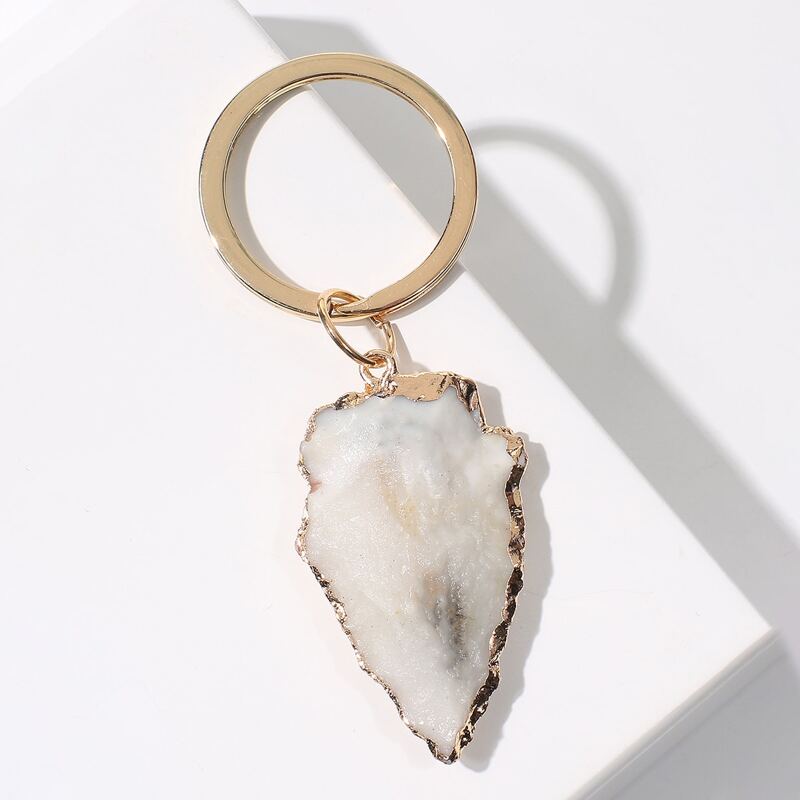 

Stone Charm Keychain, White