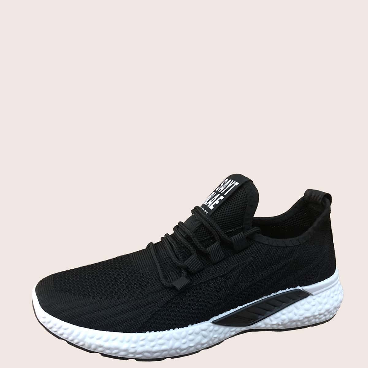 

Guys Lace-up Decor Wide Fit Sneakers, Black