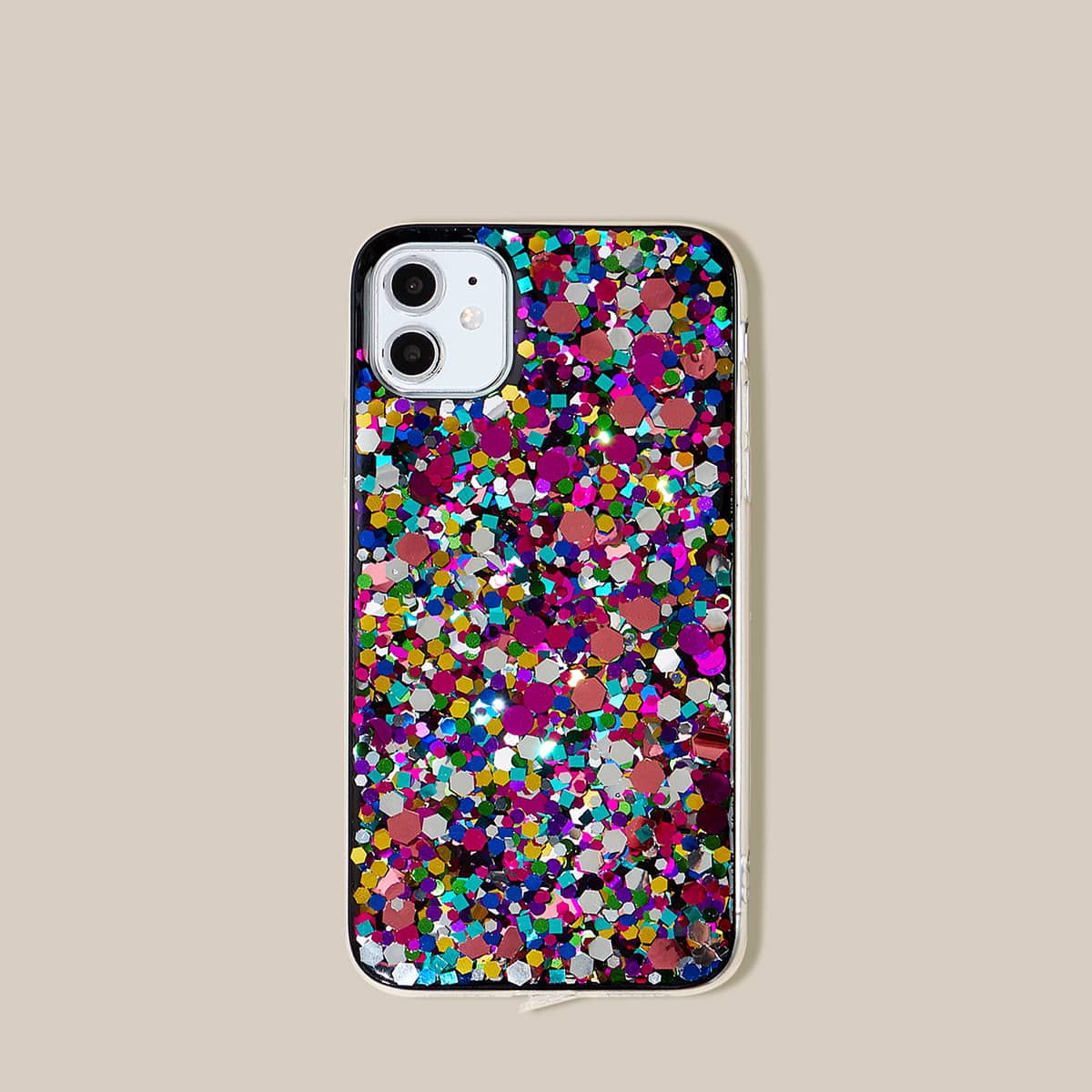 

1pc Gel Sequin iPhone Case, Multicolor