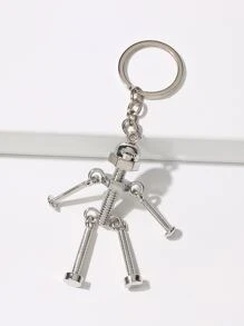 Screw Robot Keychain - Silver - View 1