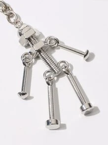 Screw Robot Keychain - Silver - View 4