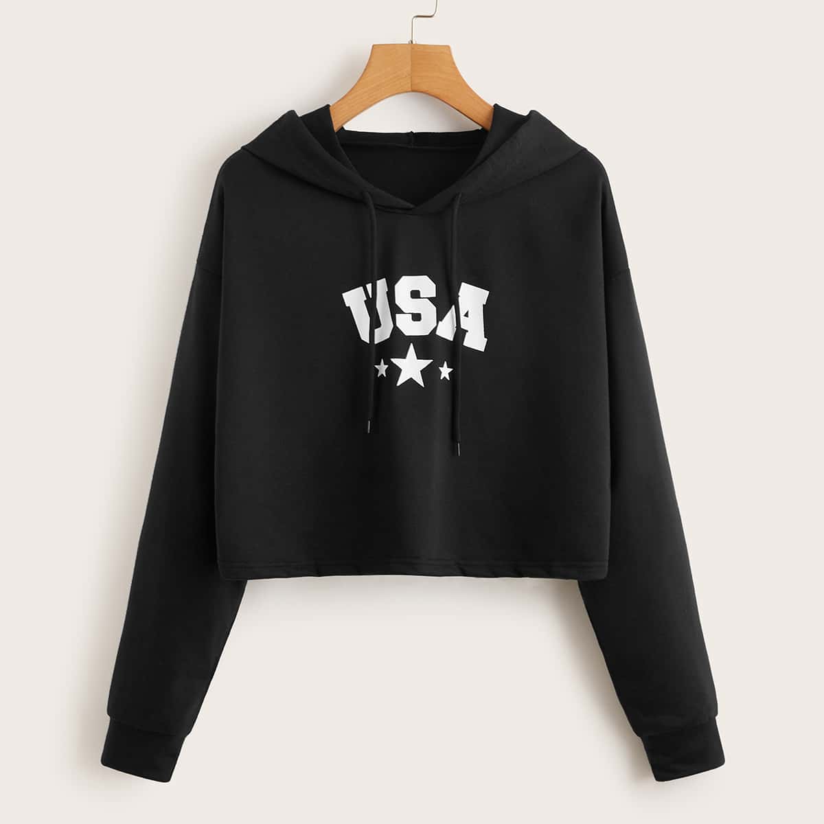 

Letter Graphic Hoodie, Black