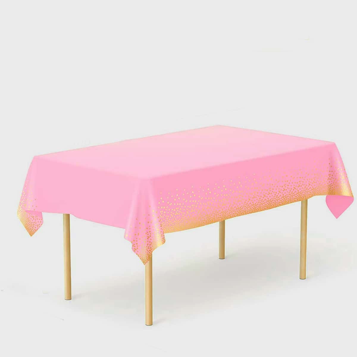 

1pc Hot Stamping Disposable Tablecloth, Pink