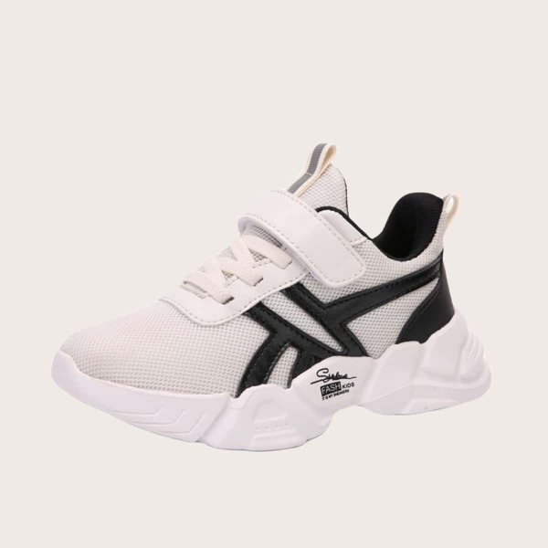 

Boys Lace-up Decor Wide Fit Sneakers, White