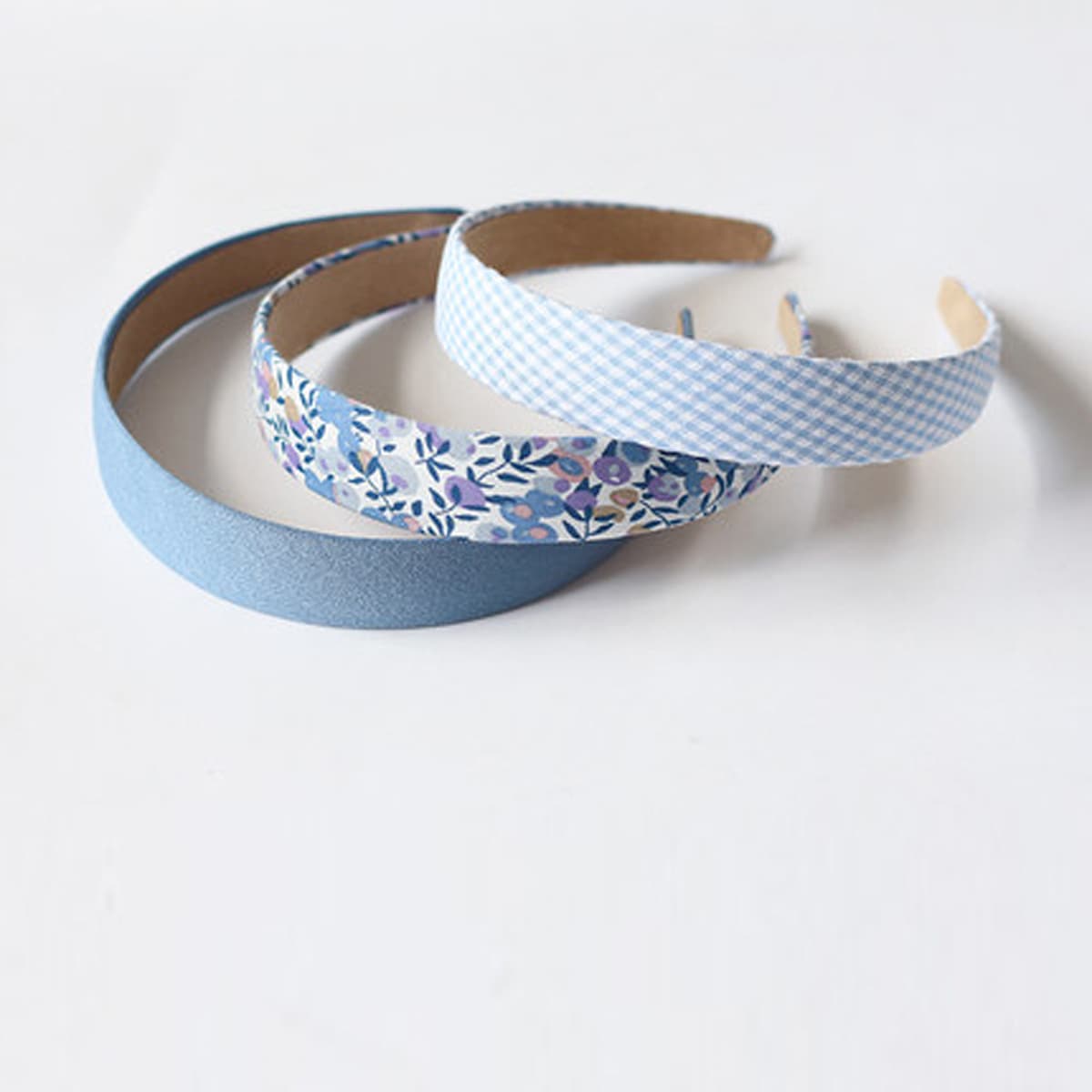 

3pcs Gingham & Floral Hair Hoop, Multicolor