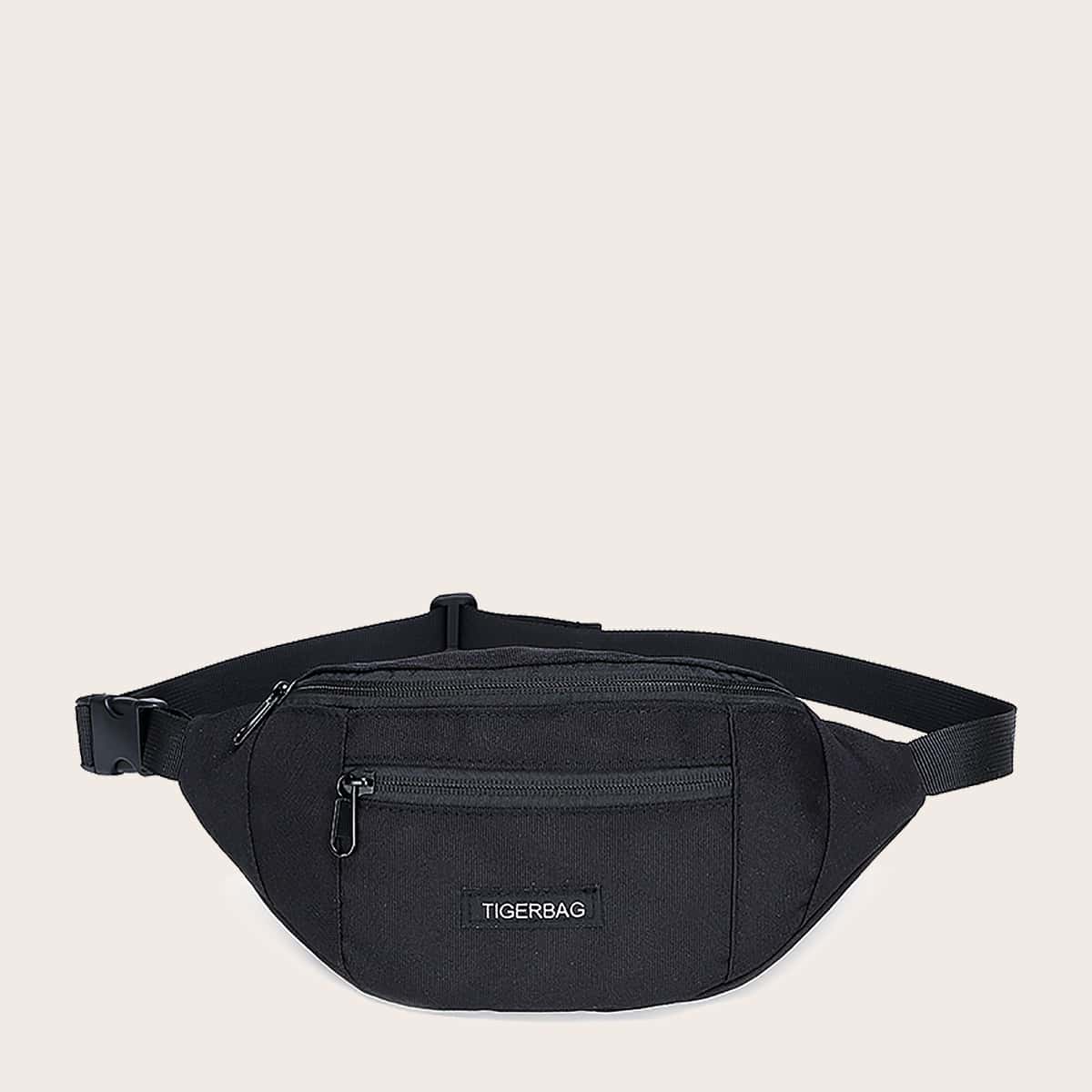 

Zipper Front Fanny Pack, Black
