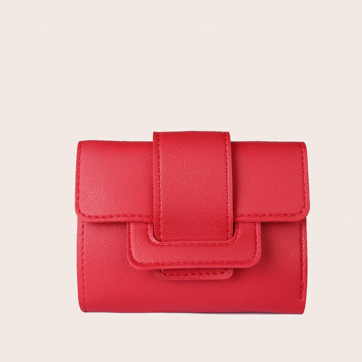 

Snap Button Fold Over Purse, Red