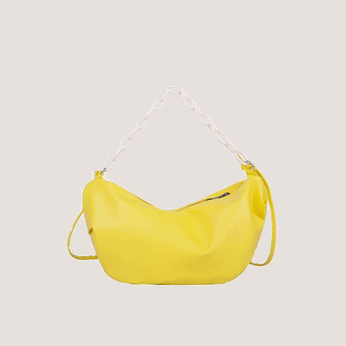 

Solid Chain Tote Bag, Yellow bright