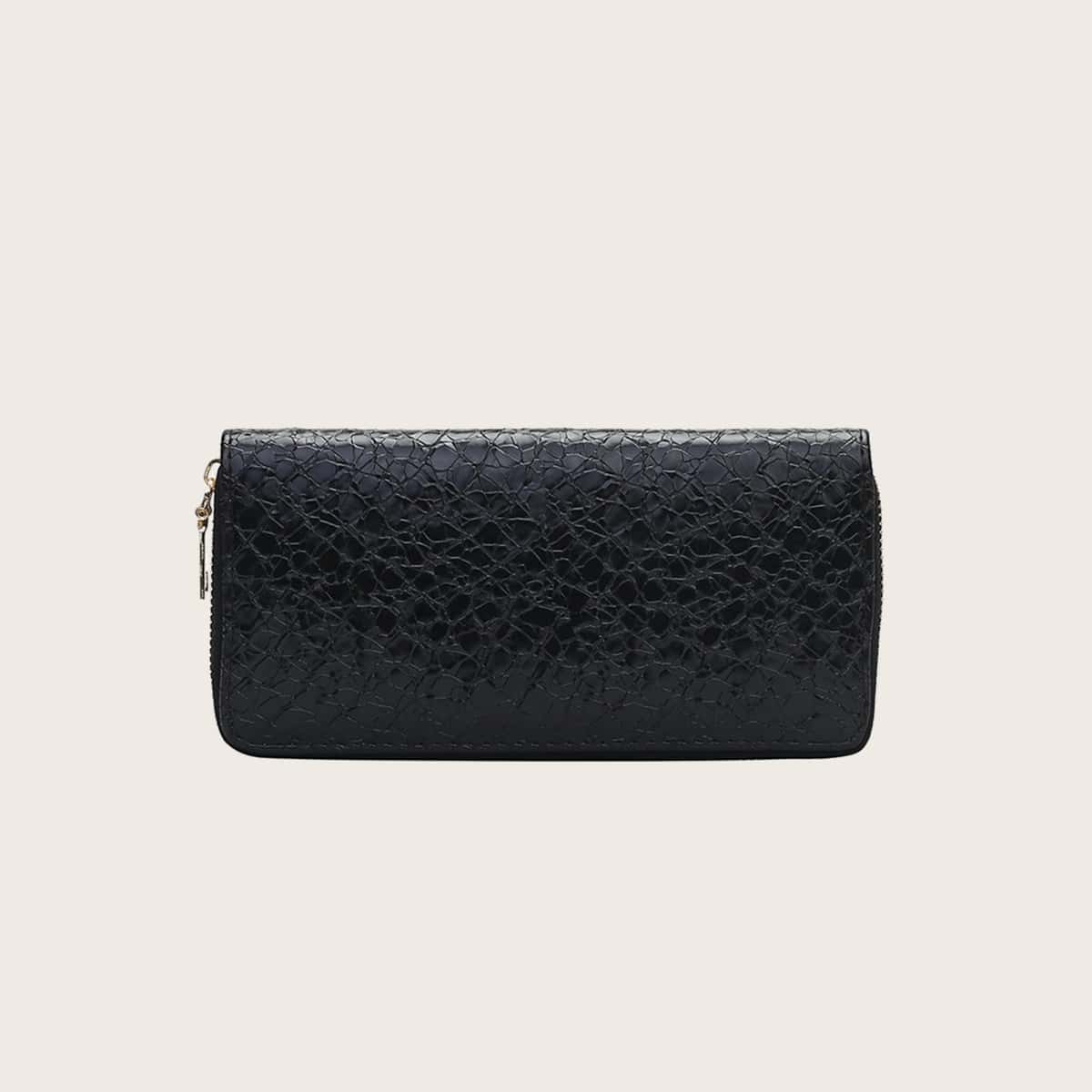

Croc Zip Around Purse, Black
