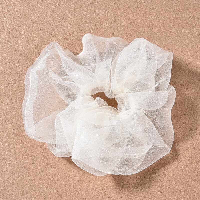 

Plain Mesh Scrunchie, White
