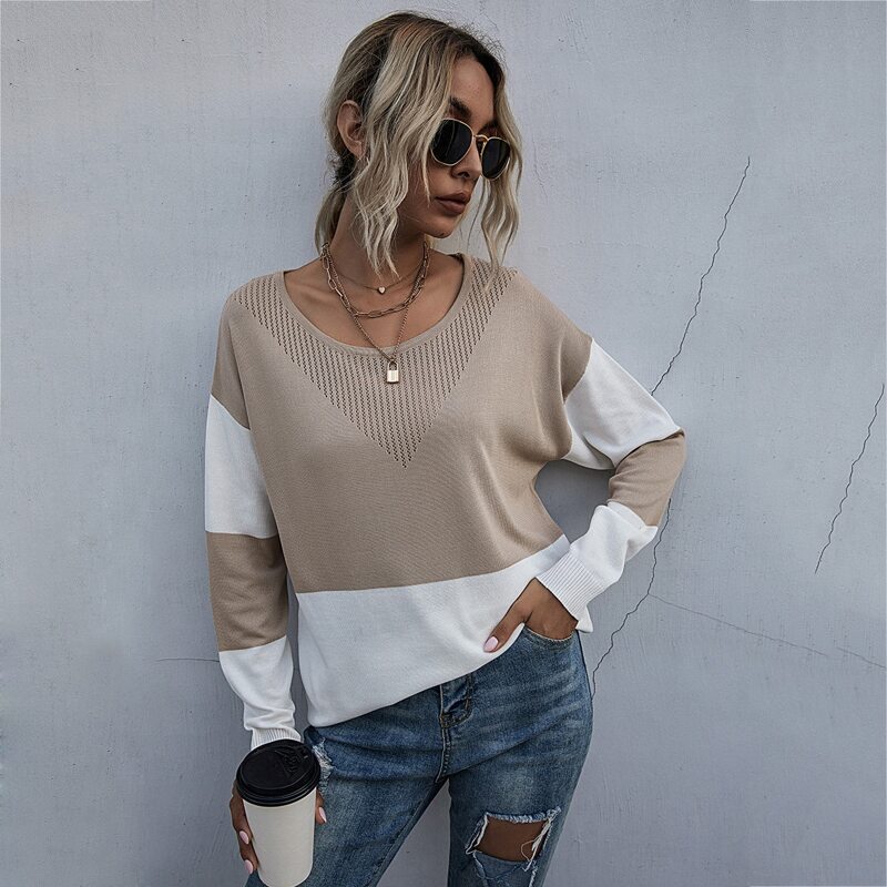 

Color Block Drop Shoulder Sweater, Multicolor