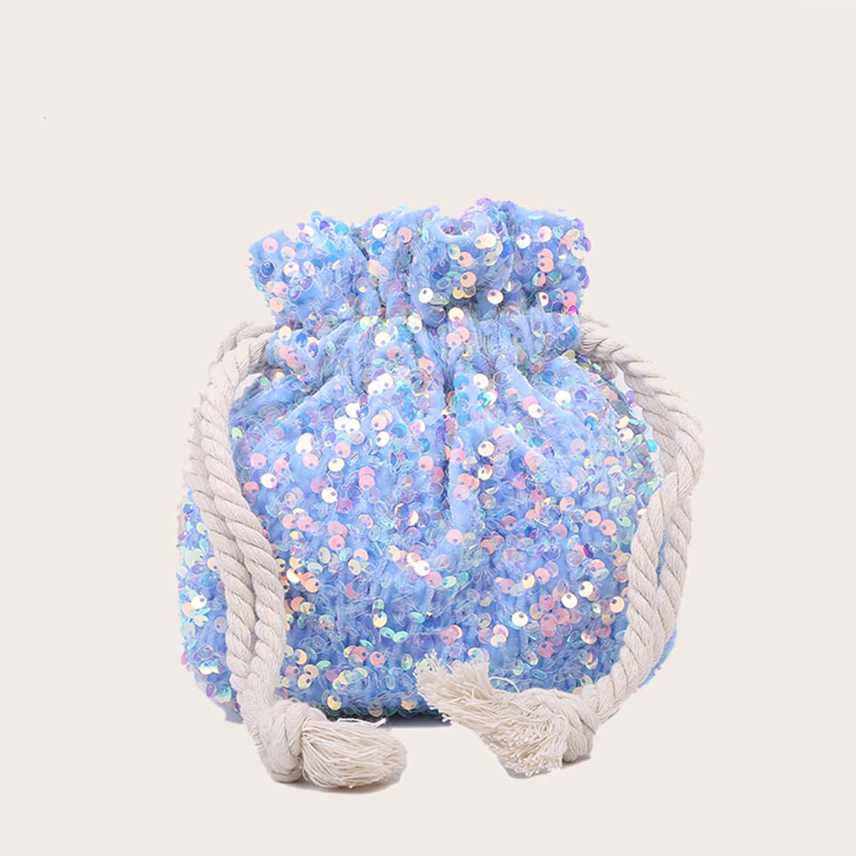 

Sequin Bucket Bag, Baby blue