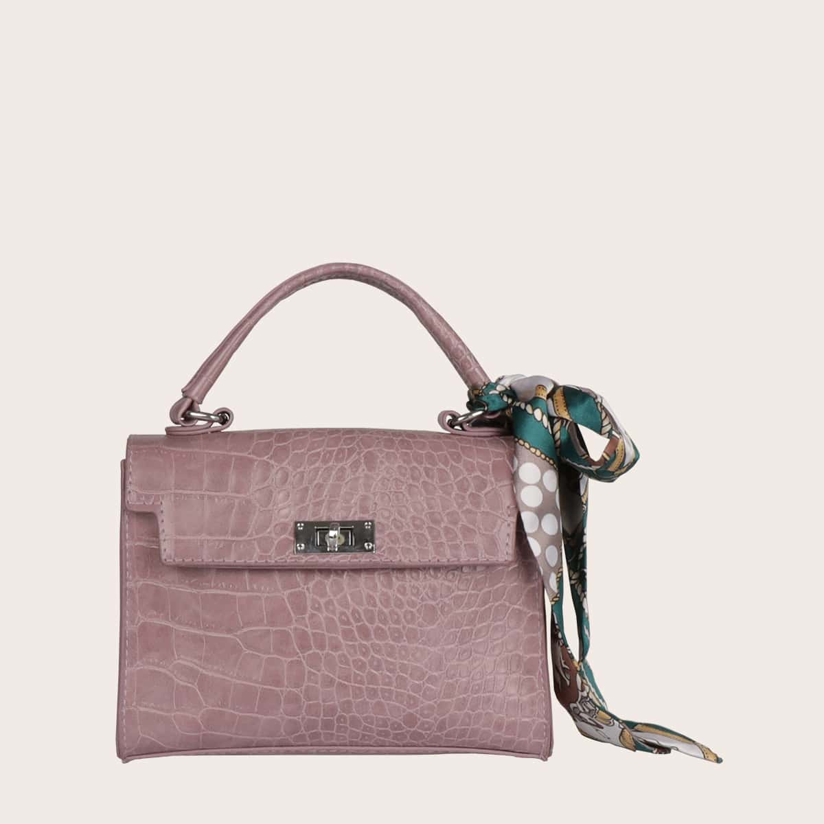 

Croc Twilly Scarf Satchel Bag, Mauve purple