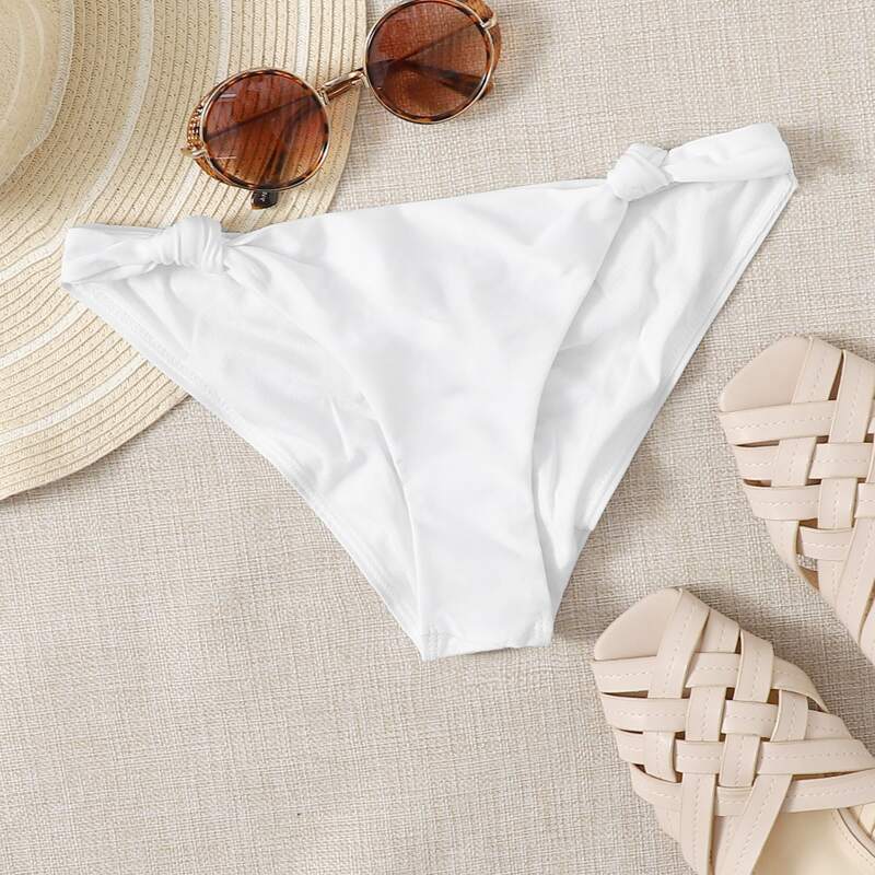 

Knot Detail Cheeky Bikini Panty, White