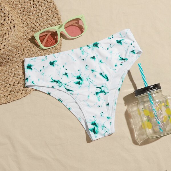 

Marble Print Bikini Panty, White