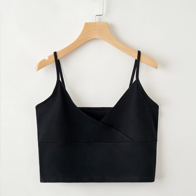 

Black Wrap Crop Cami