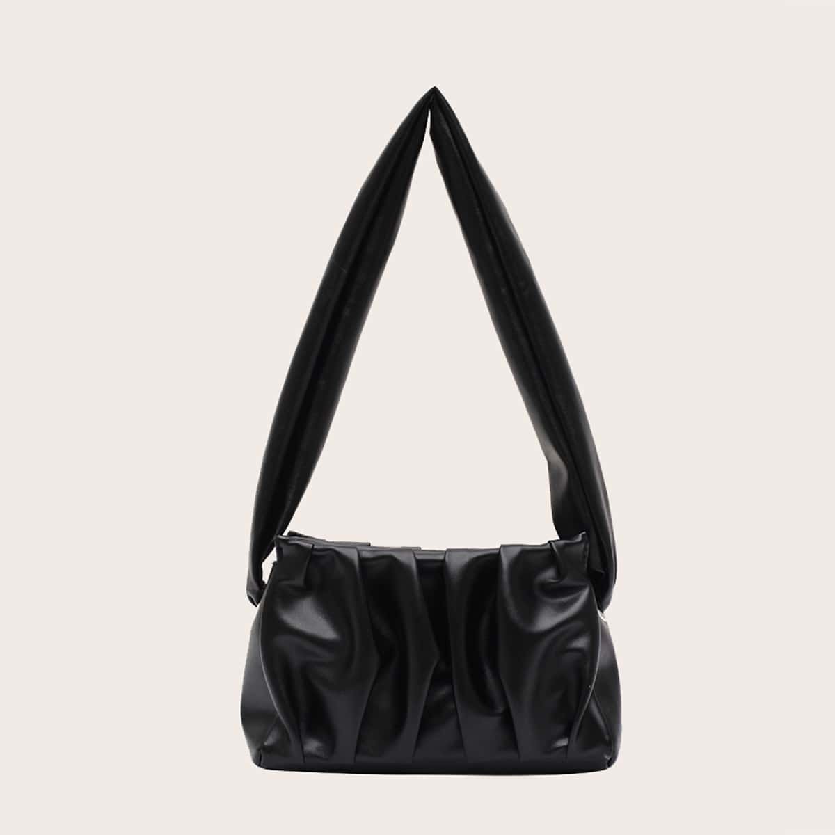 

Solid Ruched Bag, Black