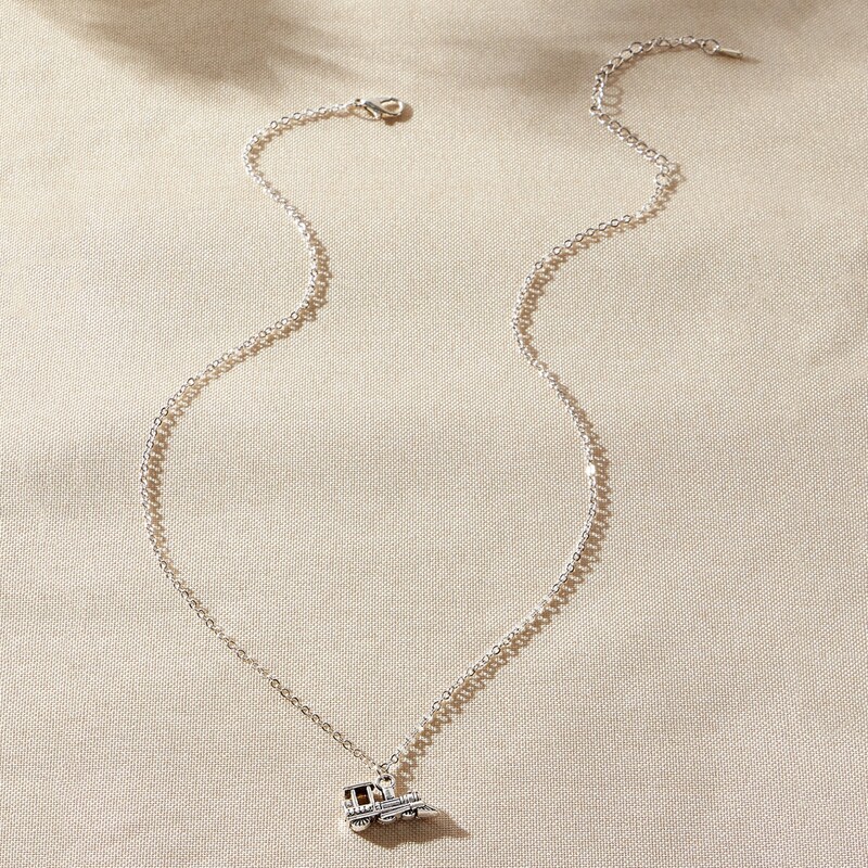 

Steam Train Pendant Necklace, Silver